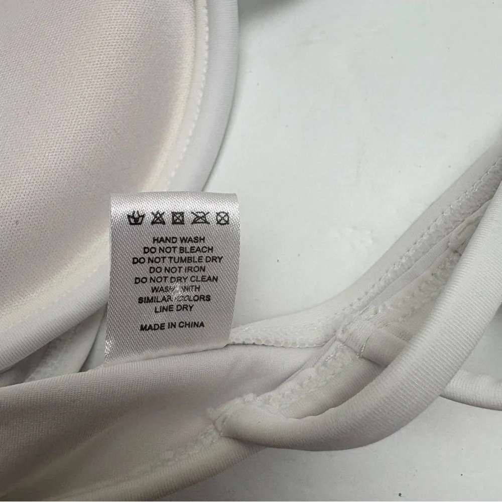 RELLECIGA White Multi-Strap Padded Bikini Top Twist Front Small Strappy Back - Picture 8 of 8